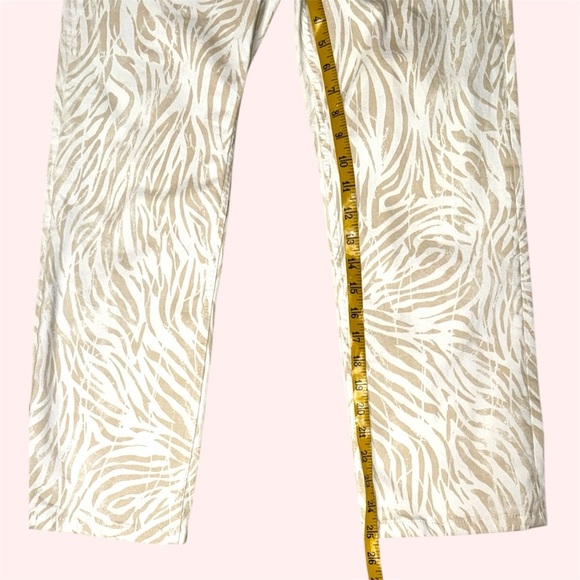 Hudson Distorted Zebra Holly Jeans Straight Leg Stretch Cream Tan Hi Rise Sz 28 - Picture 15 of 16
